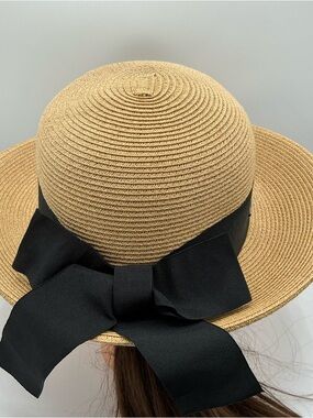Scala Women’s Straw Sun Hat with Black Bow